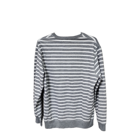 Old Navy Men's Gray and White Striped Pullover Sweatshirt Size XL - Picture 2 of 6